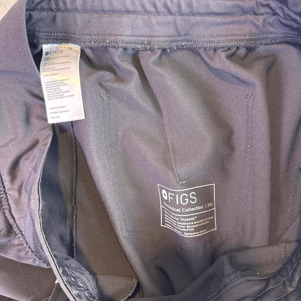 FIGS Technical Collection Jogger Scrub Pants Black Medical Uniform 3XL - Picture 3 of 7